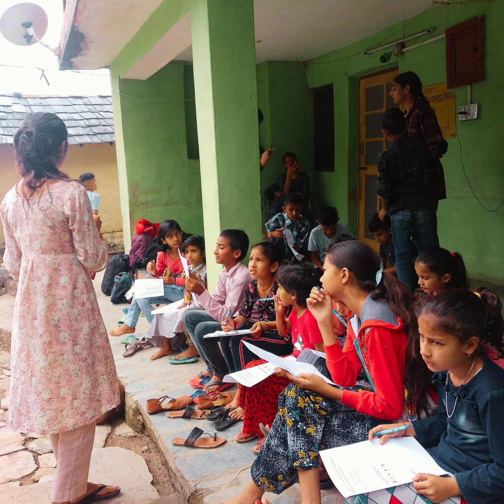 Village leaders organizing an education session in village Rakkar of Himachal Pradesh
