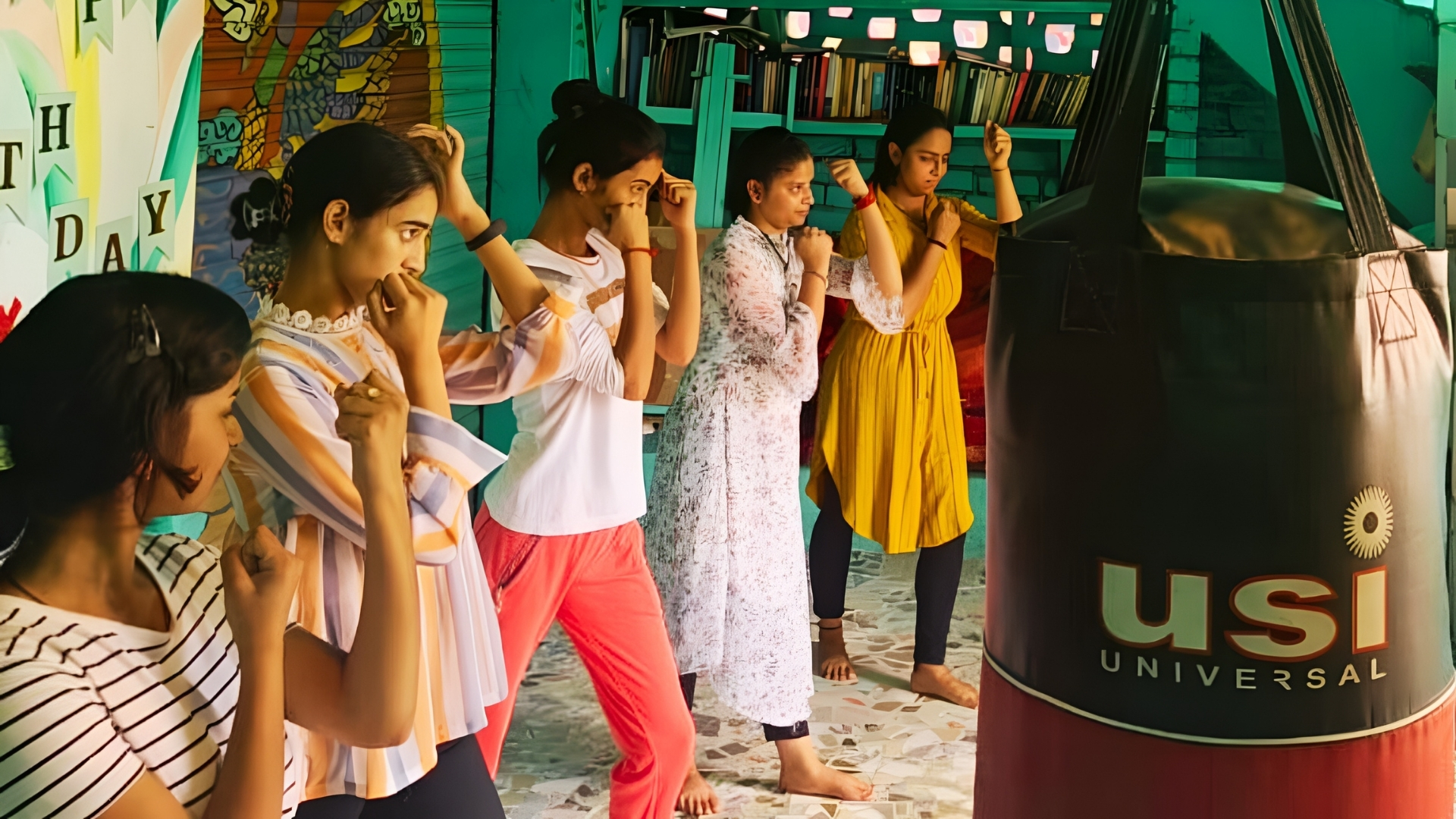 First cohort of youth leaders undergoing fundamental boxing training