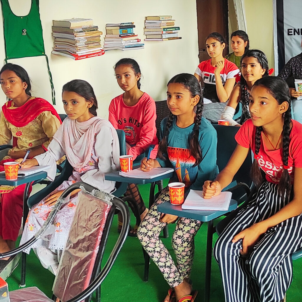 Girls attending leadership training session in Slate Godam village of Himachal Pradesh